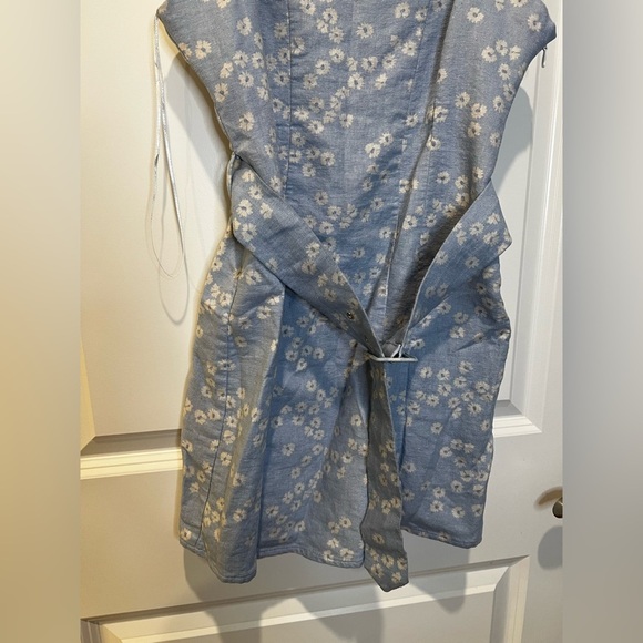 Zara Blue Floral Mini Dress Size Medium - Picture 10 of 11